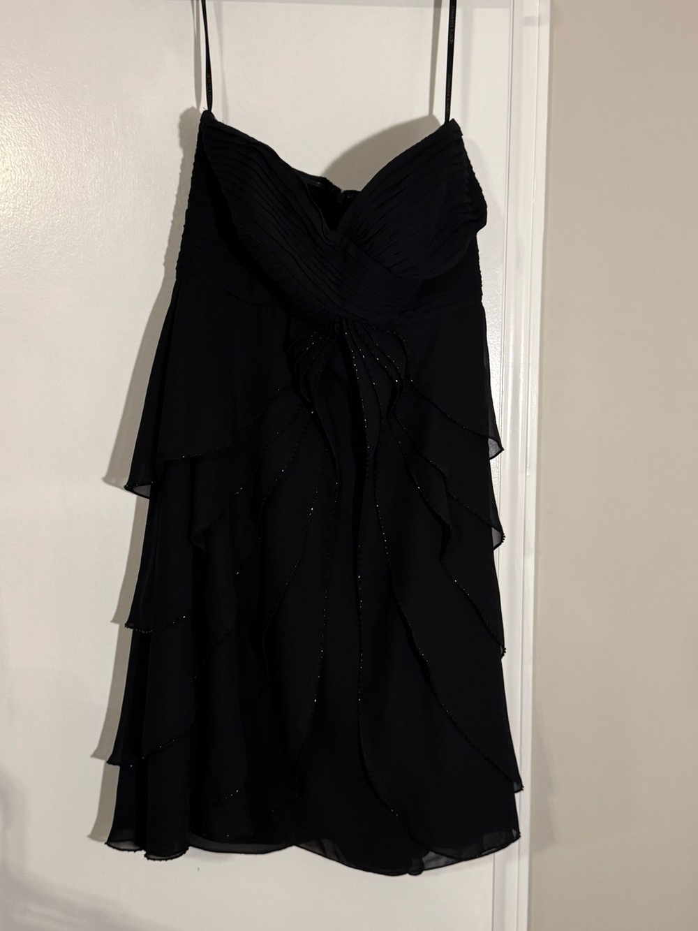 NWT Black Layered Strap less Dress formal from Dillards wedding guest party